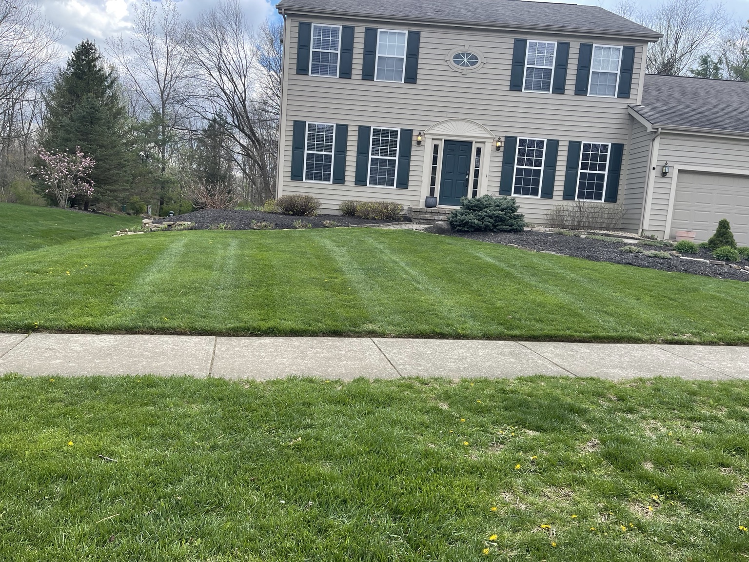 Residential lawn mowing and edging